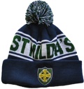 CUSTOM MAKE ROLL-UP OR LONGLINE ACRYLIC BEANIE,ST HILDA'S CHOSE THIS STYLE FOR US TO DESIGN AND MAKE UP.
								YOU DESIGN AND CHOOSE COLOURS, SIMPLY SEND US YOUR LOGO/ARTWORK AND WE WILL DO THE REST